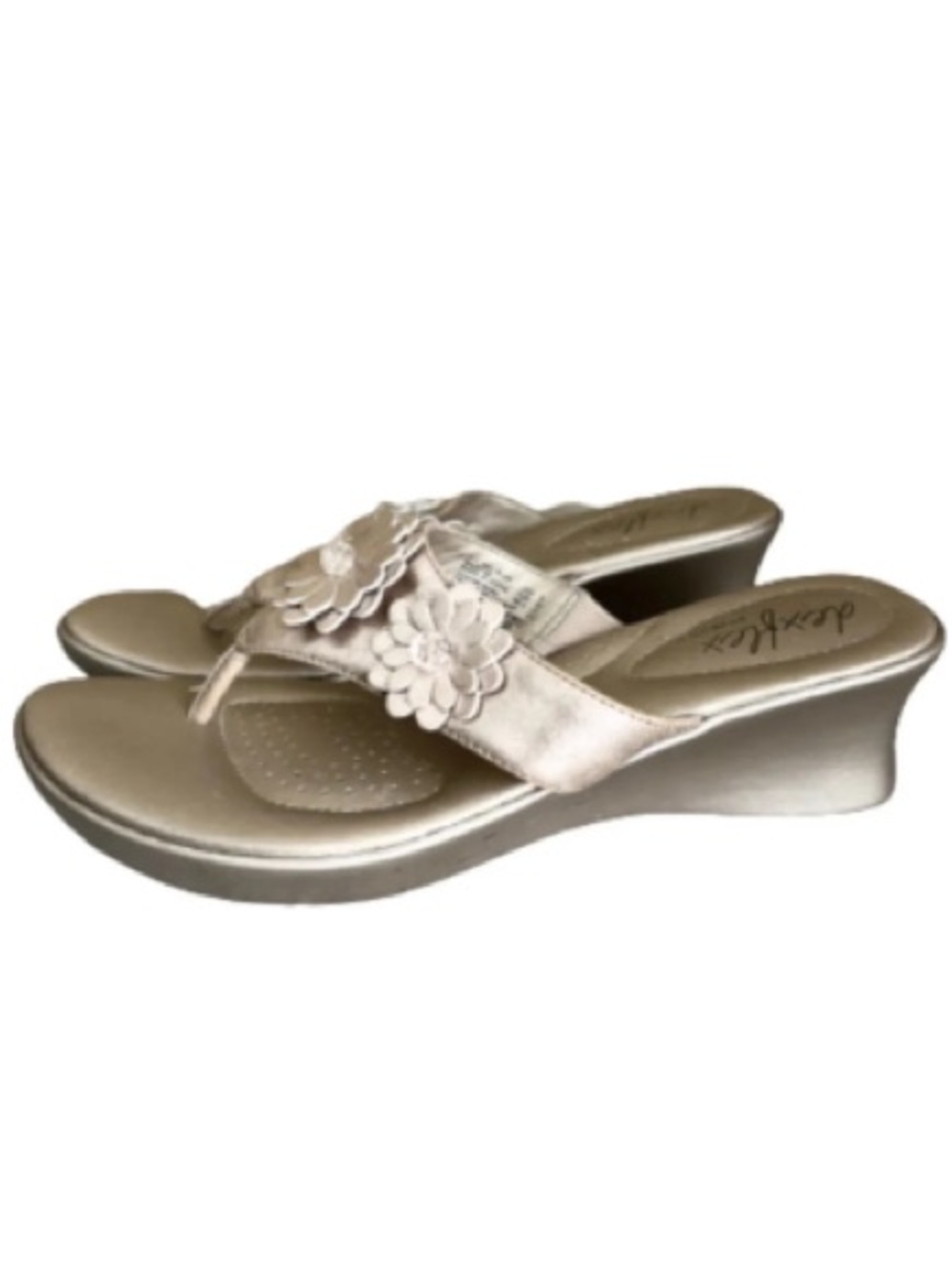 Dexter Women's Floral Wedge Sandals in Beige